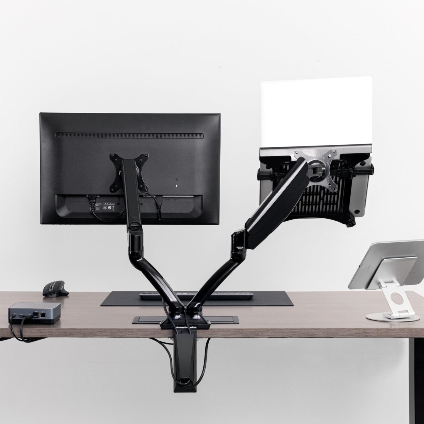 Dual Gas Spring Monitor Stand - Black