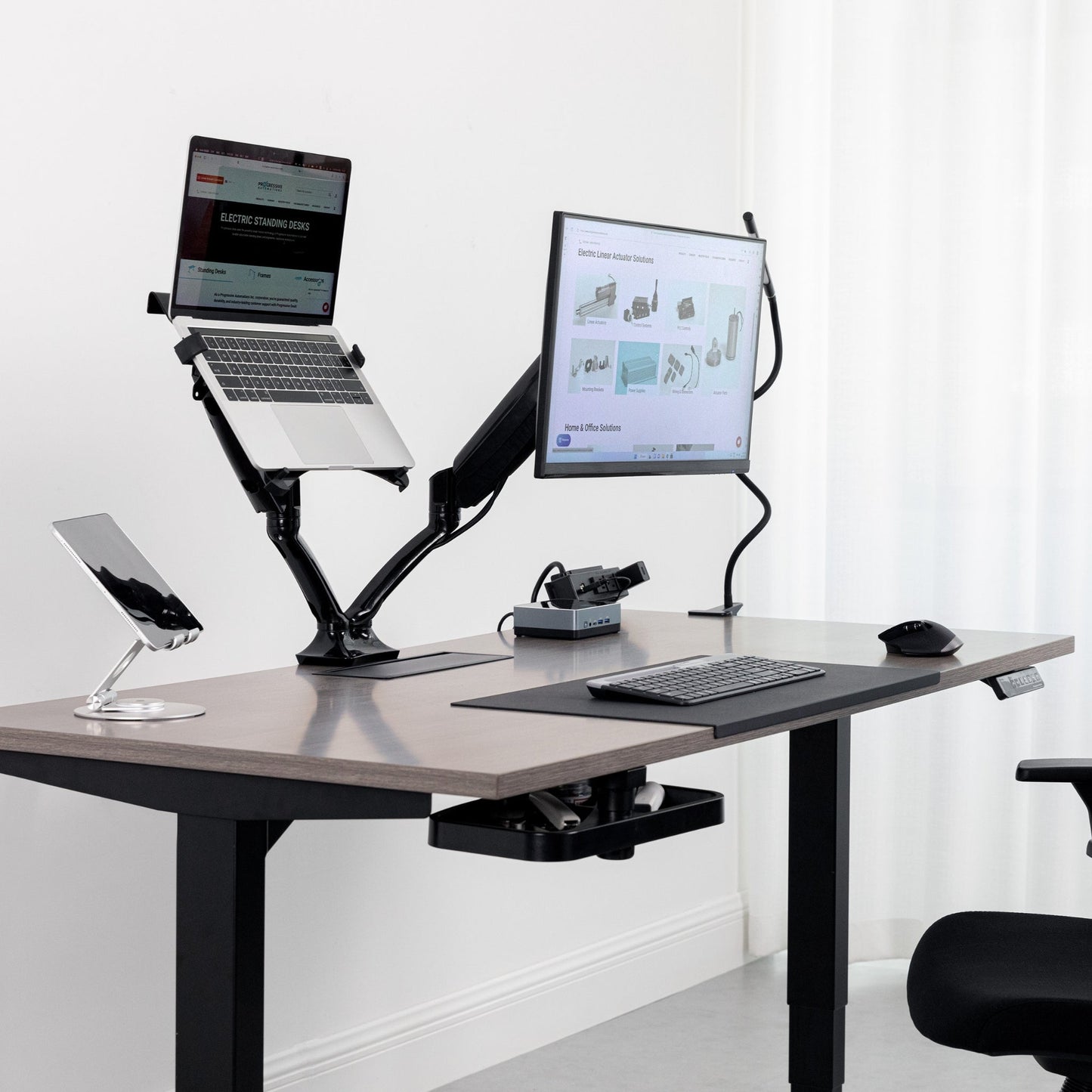 Dual Gas Spring Monitor Stand - Black