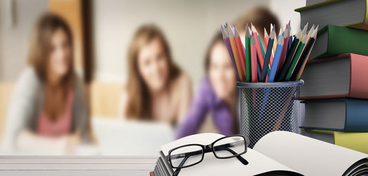 Image of school supplies on desk