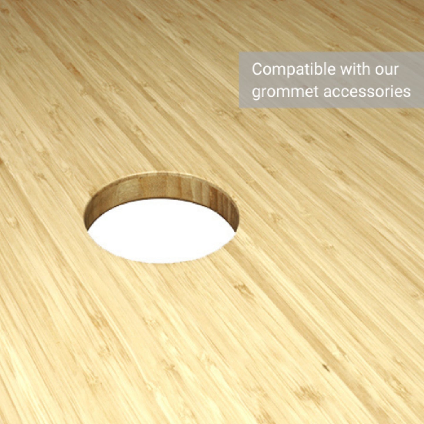 Bamboo Light Matte Tabletop grommet