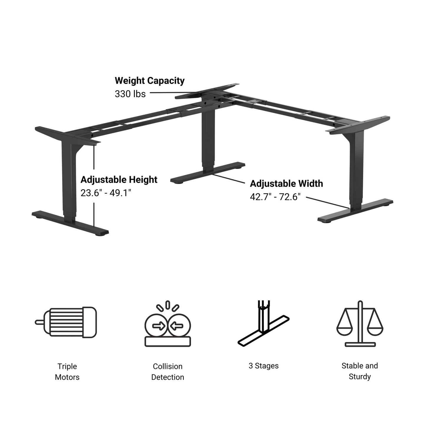 Corner Ryzer Standing Desk frame