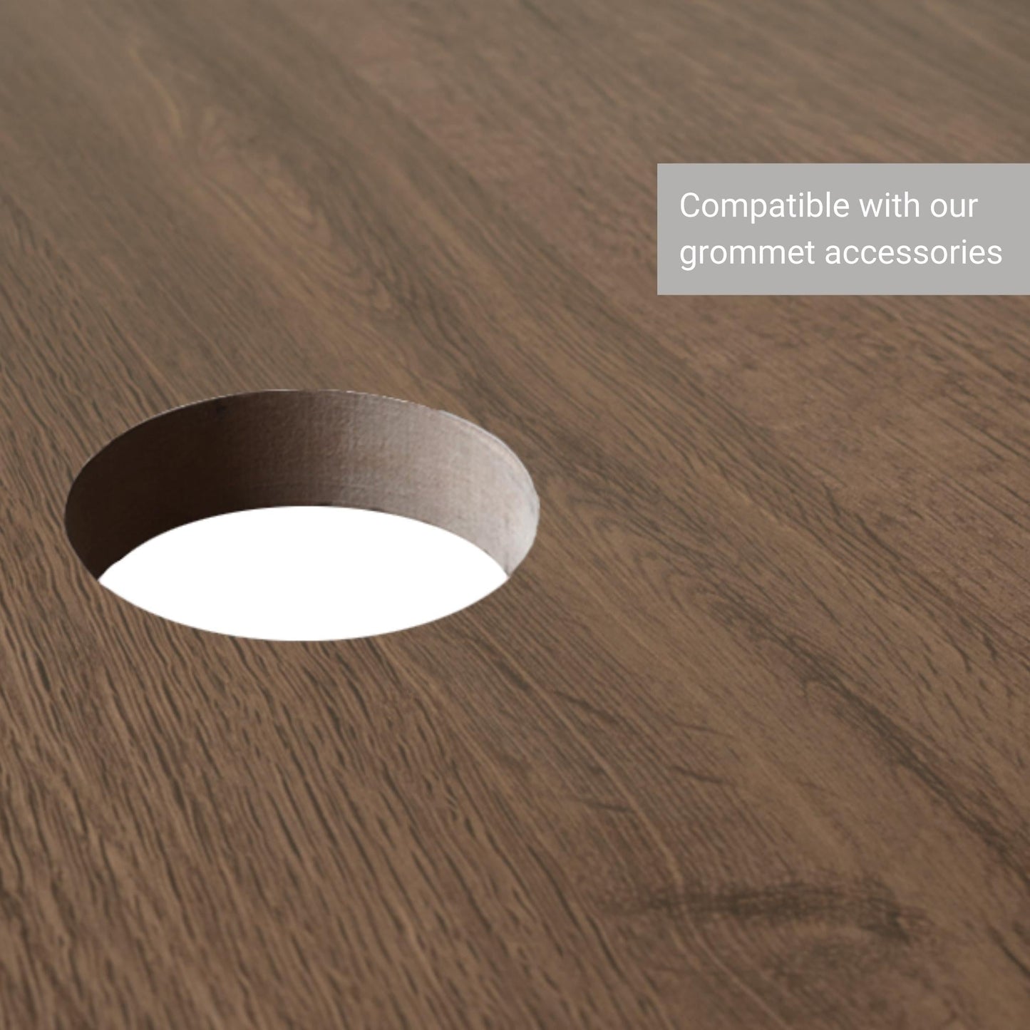 Light Walnut Tabletop grommet