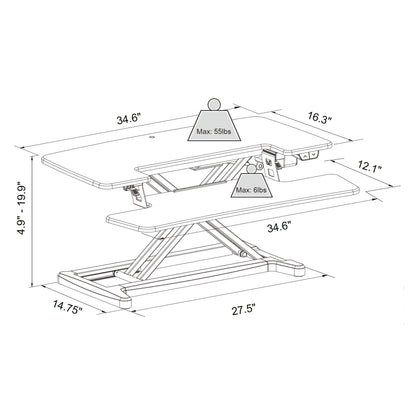 Electric Desk Converter dimensions