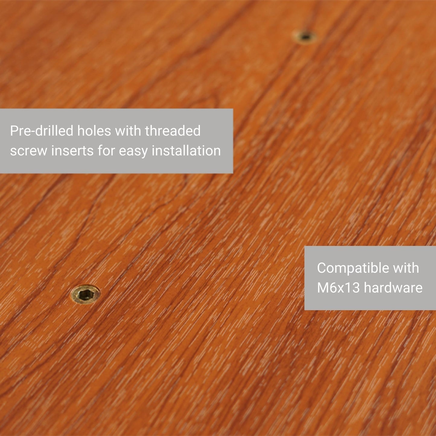 Rosewood Tabletop pre-drilled holes